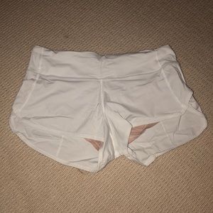 white lululemon speed shorts